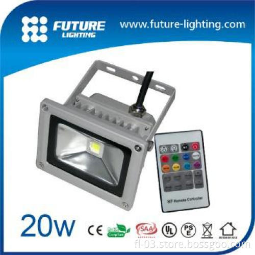 CE RoHs EMC PSE SAA approval outdoor RGB 20w led flood light